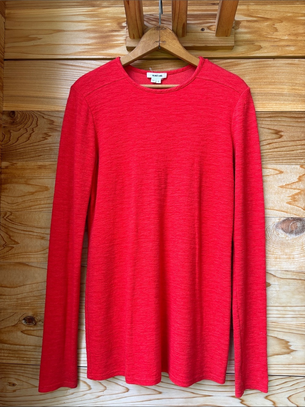 Helmut Lang Textured Long Sleeve Knit Top Size Small